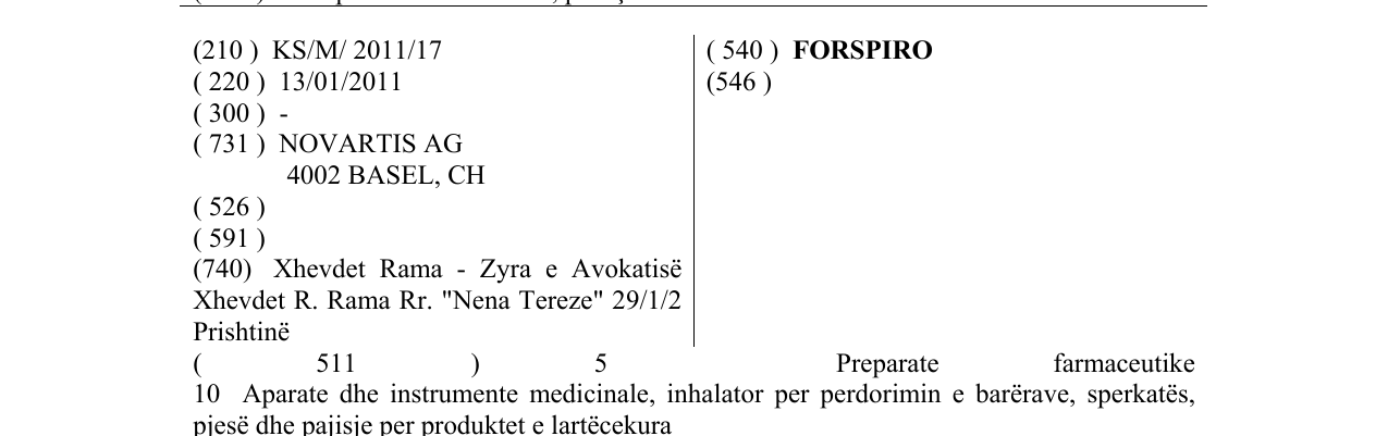 Zëri i markës FORSPIRO në buletin
