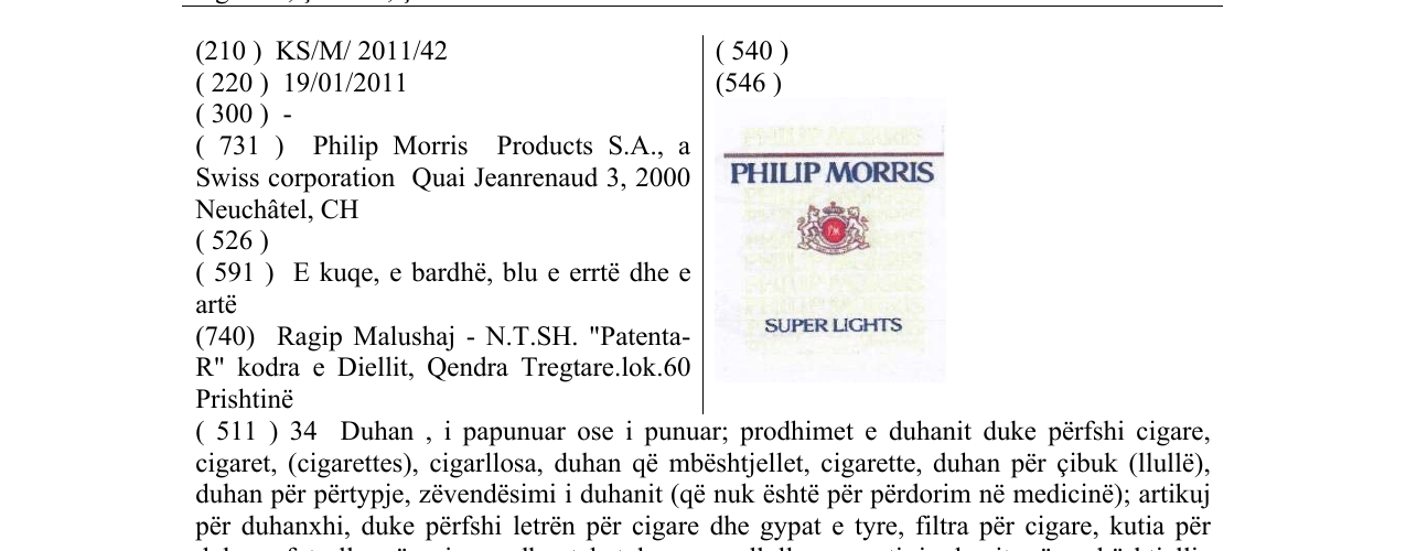 Zëri i markës Markë figurative në buletin