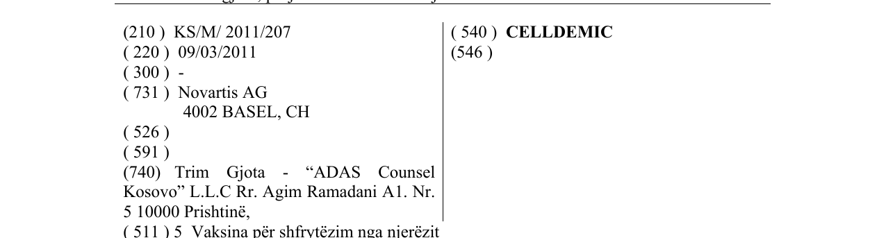 Zëri i markës CELLDEMIC në buletin
