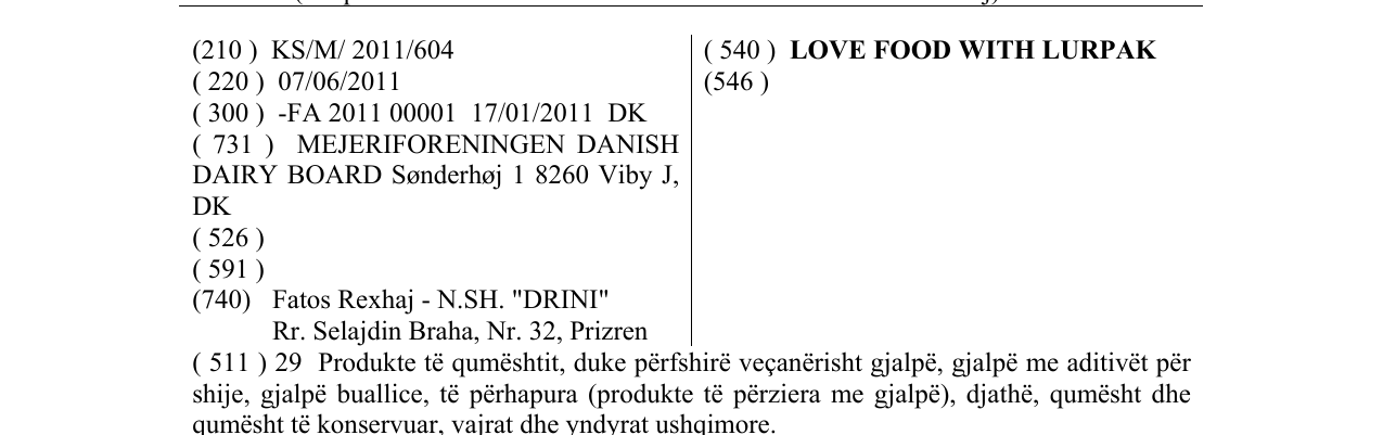Zëri i markës LOVE FOOD WITH LURPAK në buletin