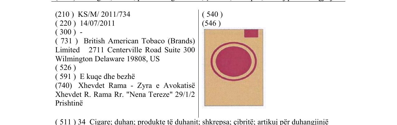 Zëri i markës Markë figurative në buletin