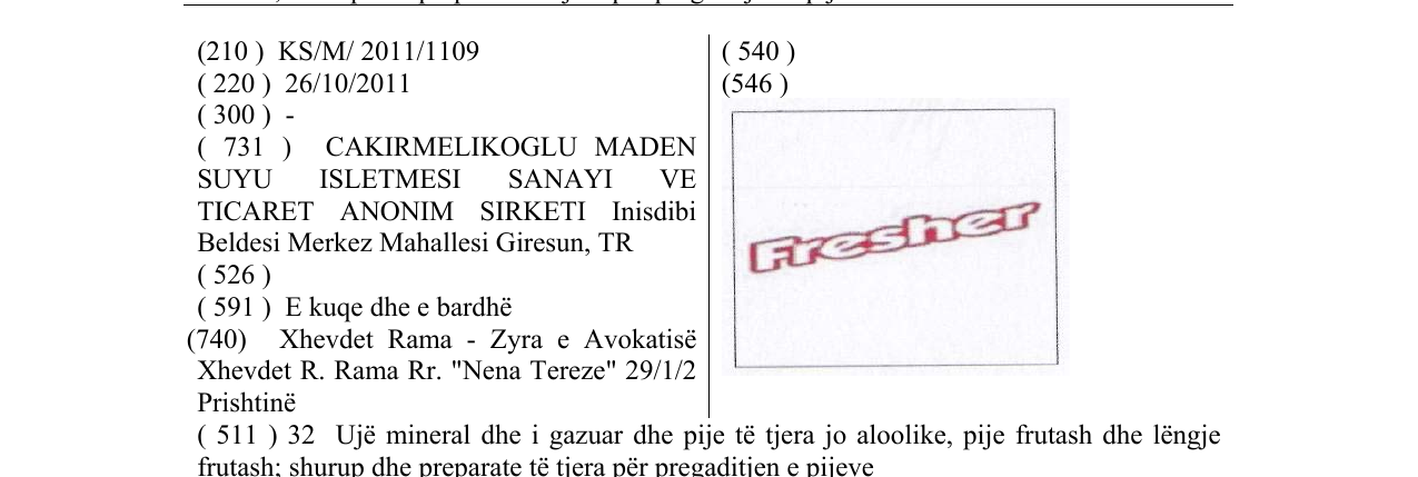 Zëri i markës Fresher në buletin