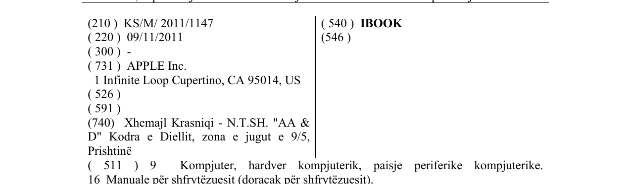 Zëri i markës IBOOK në buletin