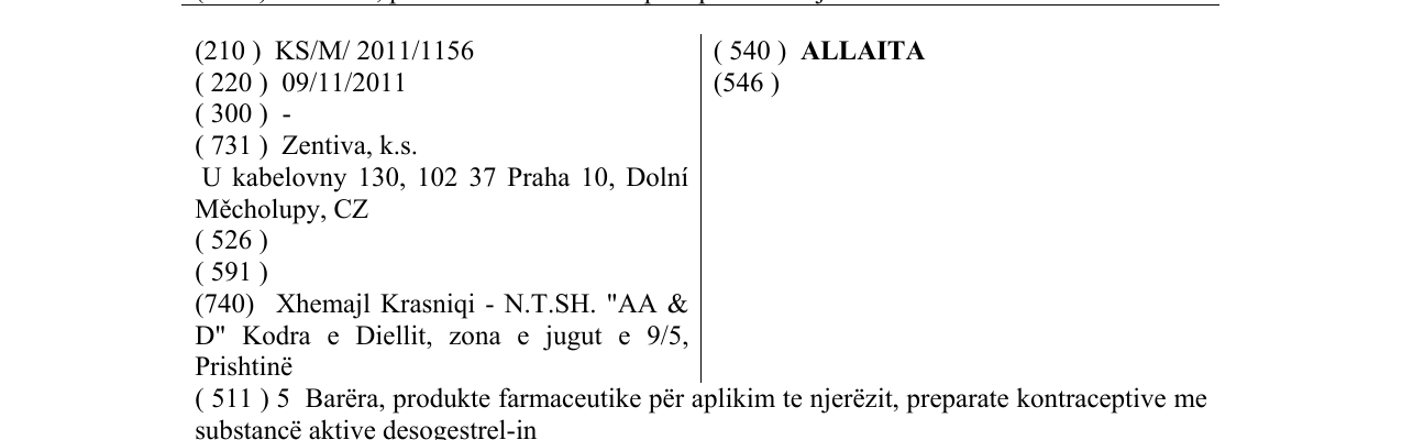 Zëri i markës ALLAITA në buletin