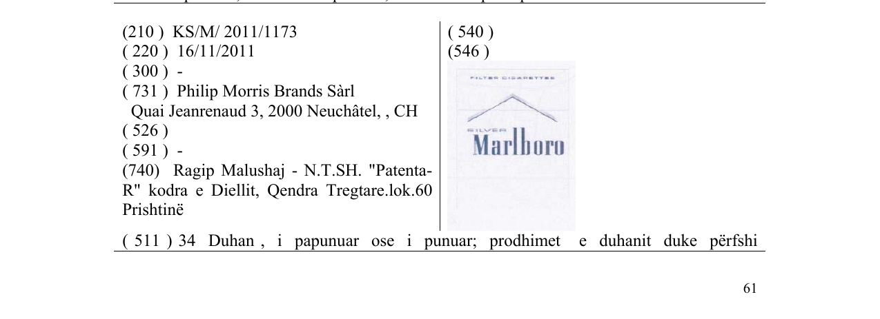Zëri i markës Marlboro në buletin