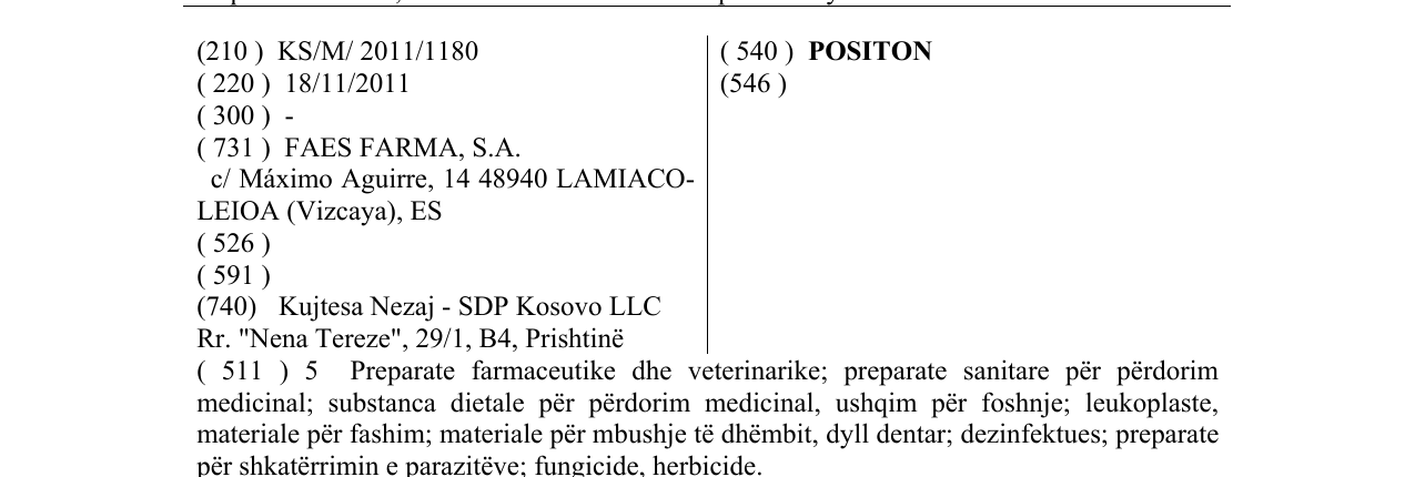Zëri i markës POSITON në buletin