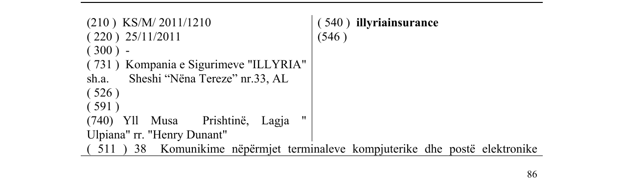 Zëri i markës illyriainsurance në buletin