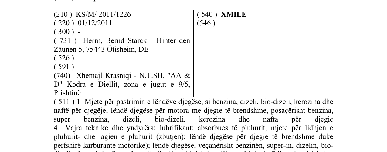 Zëri i markës XMILE në buletin