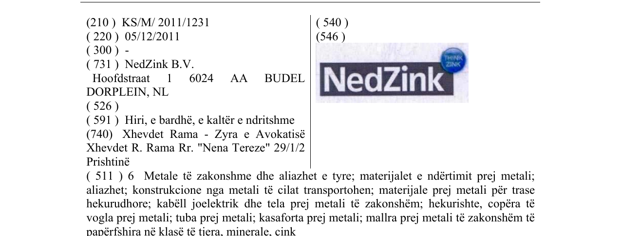 Zëri i markës NedZink në buletin