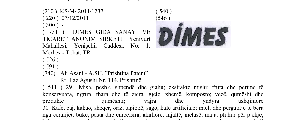 Zëri i markës DIMES në buletin