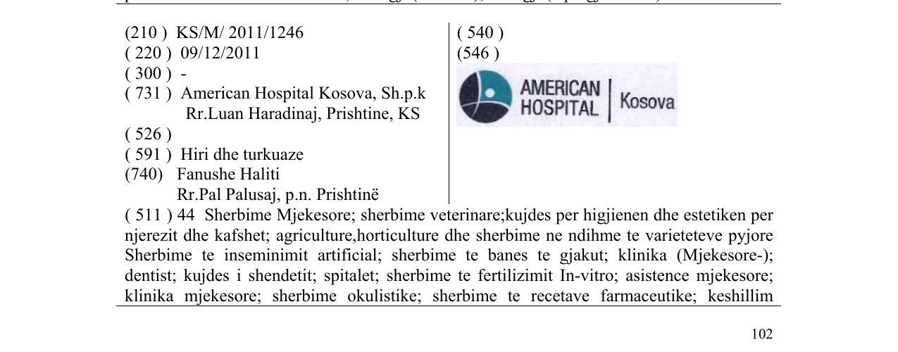 Zëri i markës AMERIKAN HOSPITAL KOSOVA në buletin