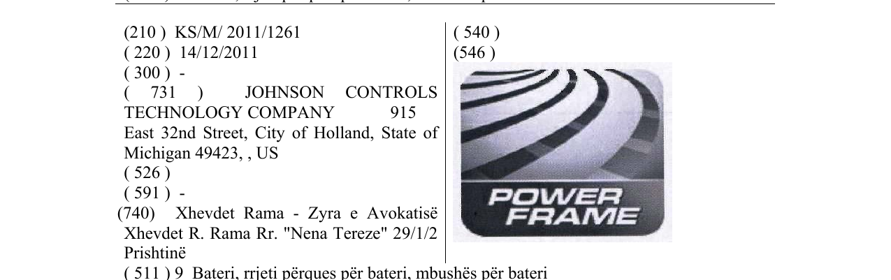 Zëri i markës POWER FRAME në buletin