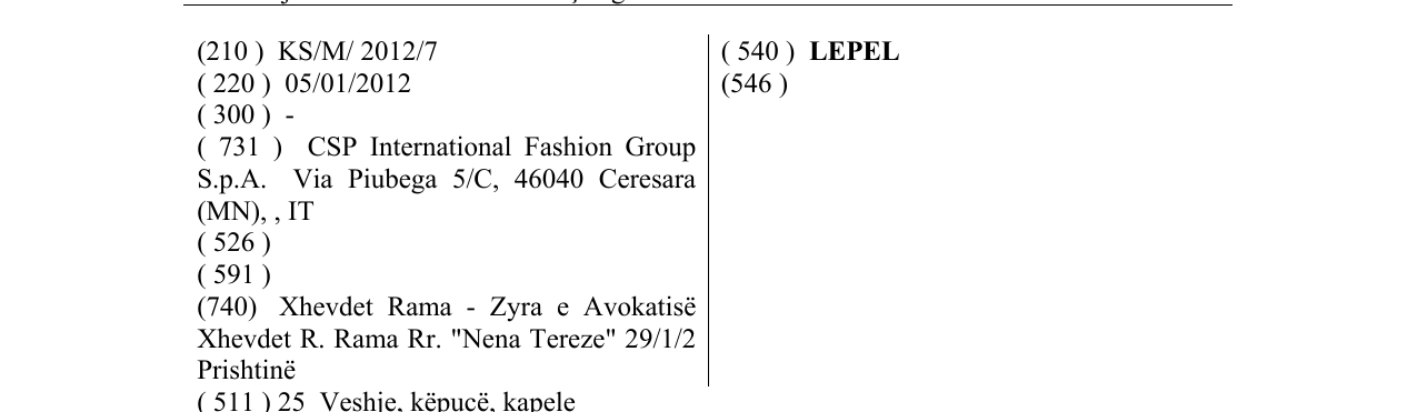 Zëri i markës LEPEL në buletin