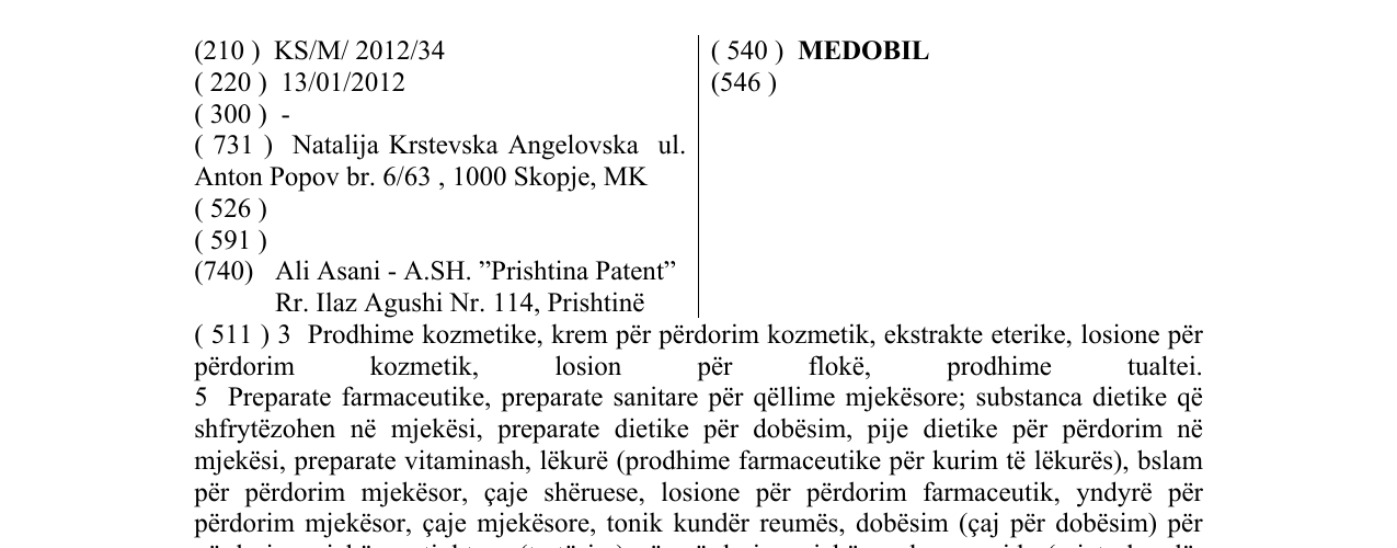 Zëri i markës MEDOBIL në buletin