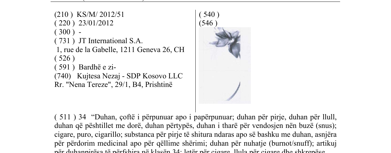 Zëri i markës Markë figurative në buletin