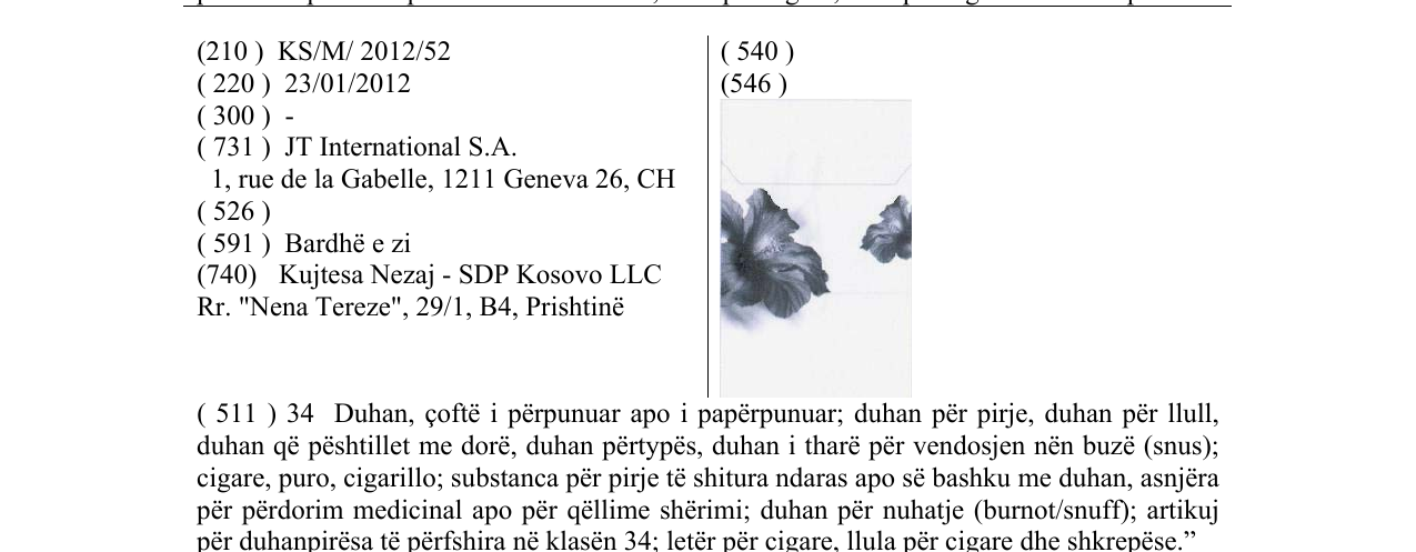 Zëri i markës Markë figurative në buletin