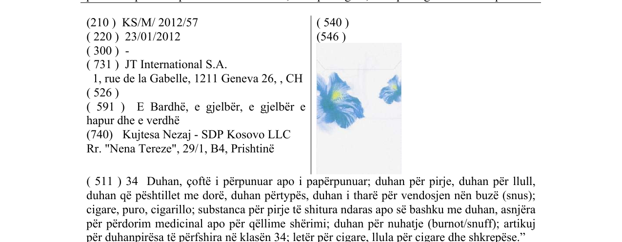 Zëri i markës Markë figurative në buletin