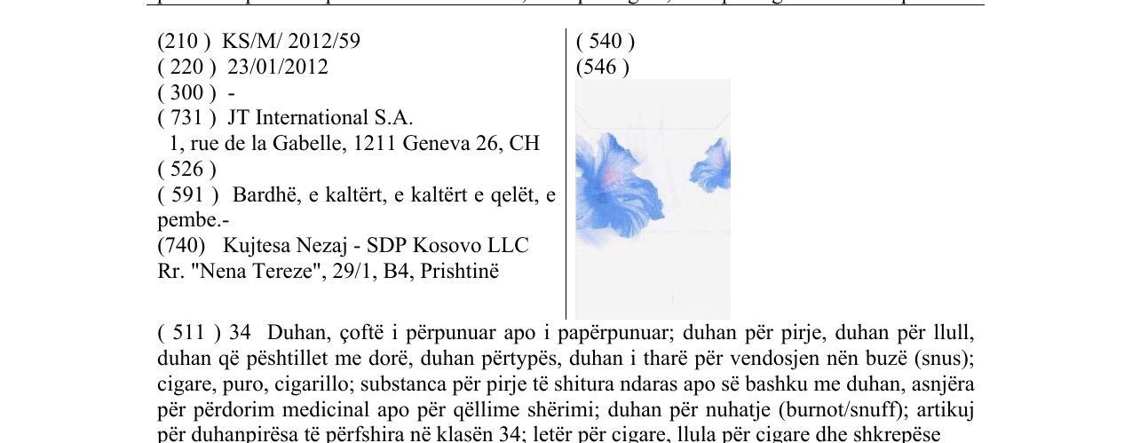 Zëri i markës Markë figurative në buletin