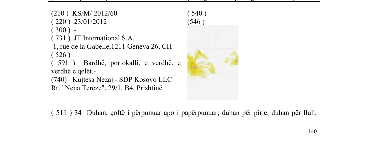 Zëri i markës Markë figurative në buletin