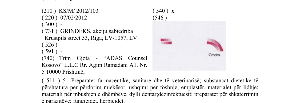 Zëri i markës x në buletin