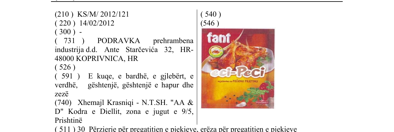 Zëri i markës fant eci-Peci në buletin