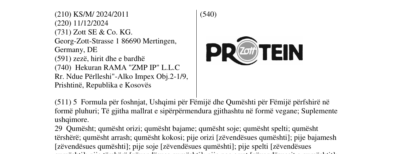 Zëri i markës PROTEIN në buletin