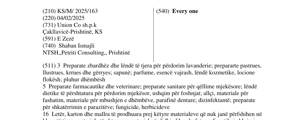Zëri i markës Every one në buletin