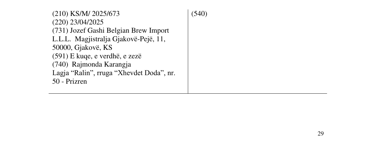 Zëri i markës BELGIAN BREW IMPORT në buletin