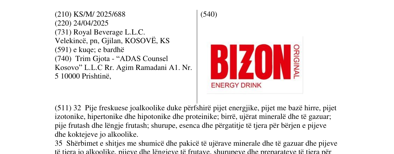 Zëri i markës BIZON në buletin