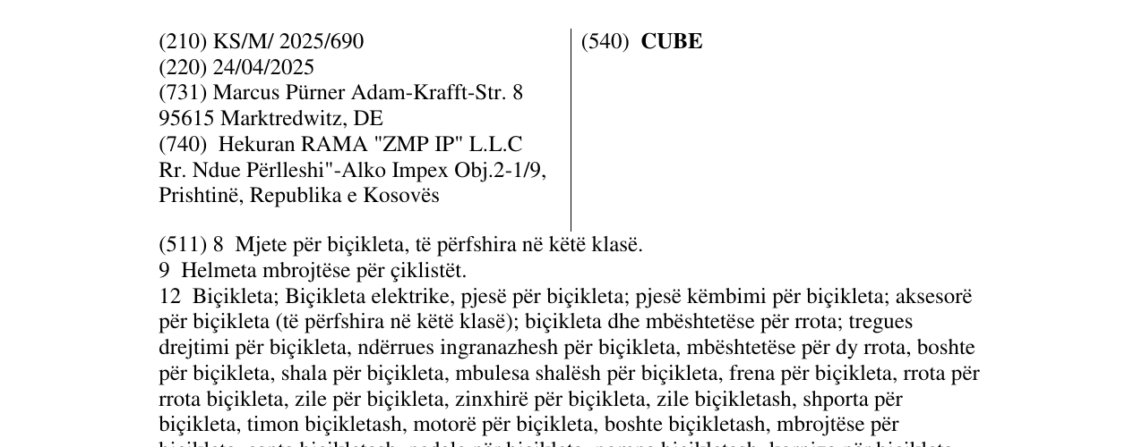 Zëri i markës CUBE në buletin