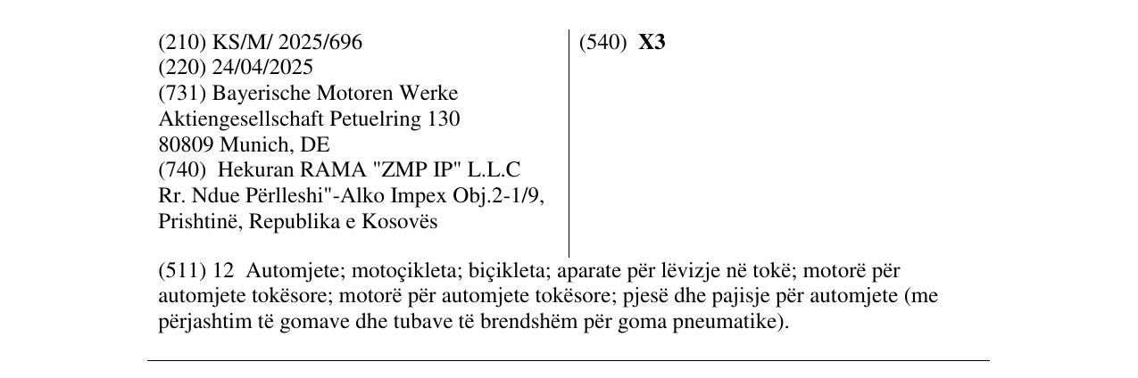Zëri i markës X3 në buletin