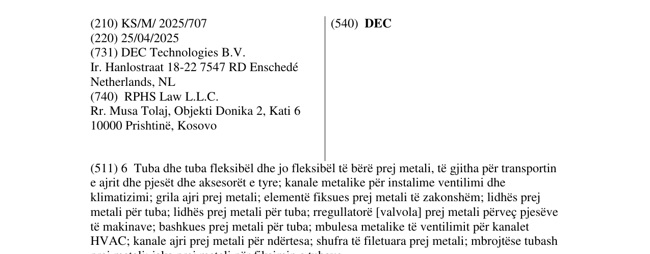 Zëri i markës DEC në buletin
