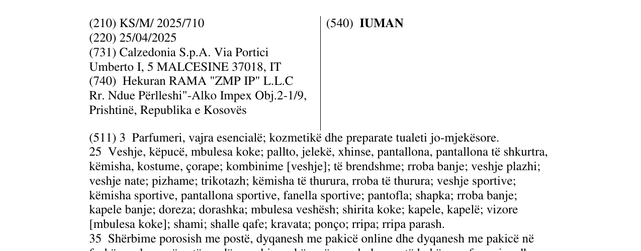 Zëri i markës IUMAN në buletin