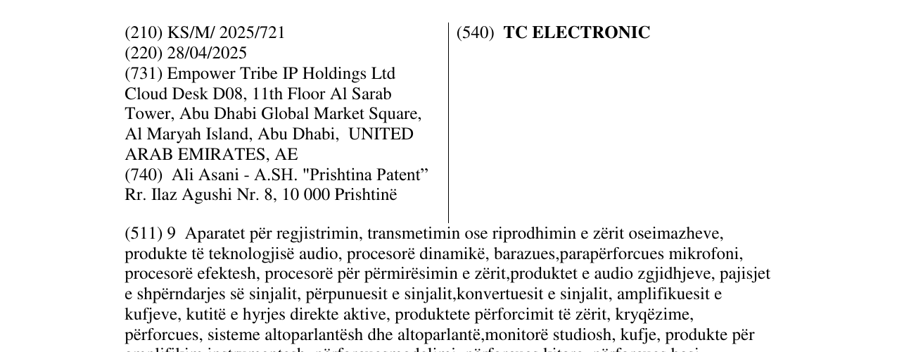 Zëri i markës TC ELECTRONIC në buletin