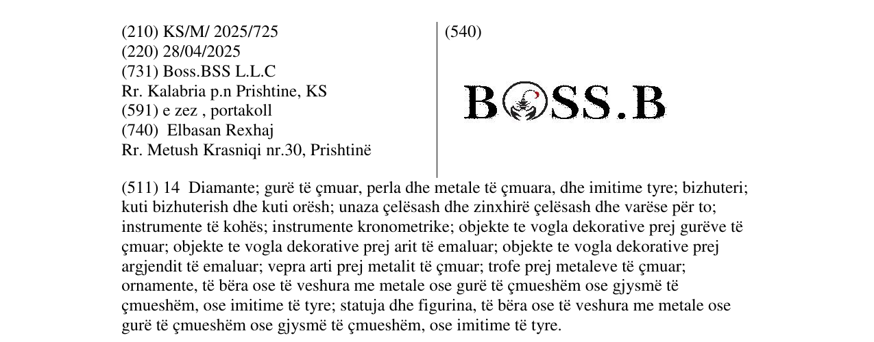 Zëri i markës BOSS.B në buletin