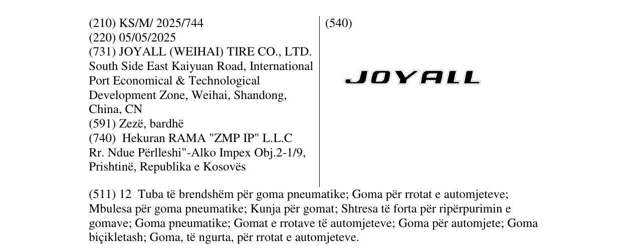Zëri i markës JOYALL në buletin