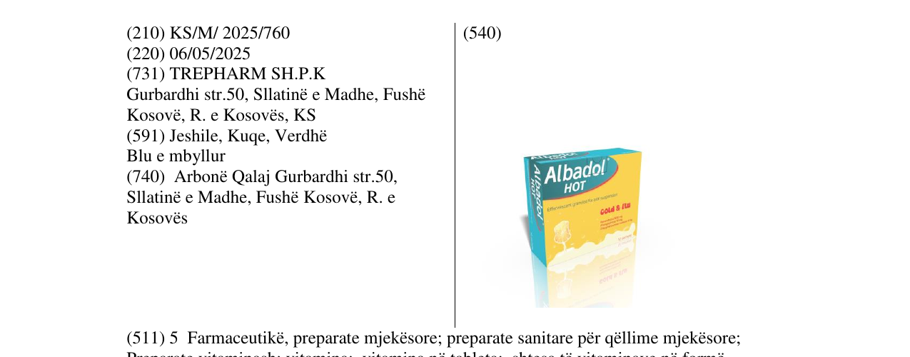 Zëri i markës Albadol HOT në buletin