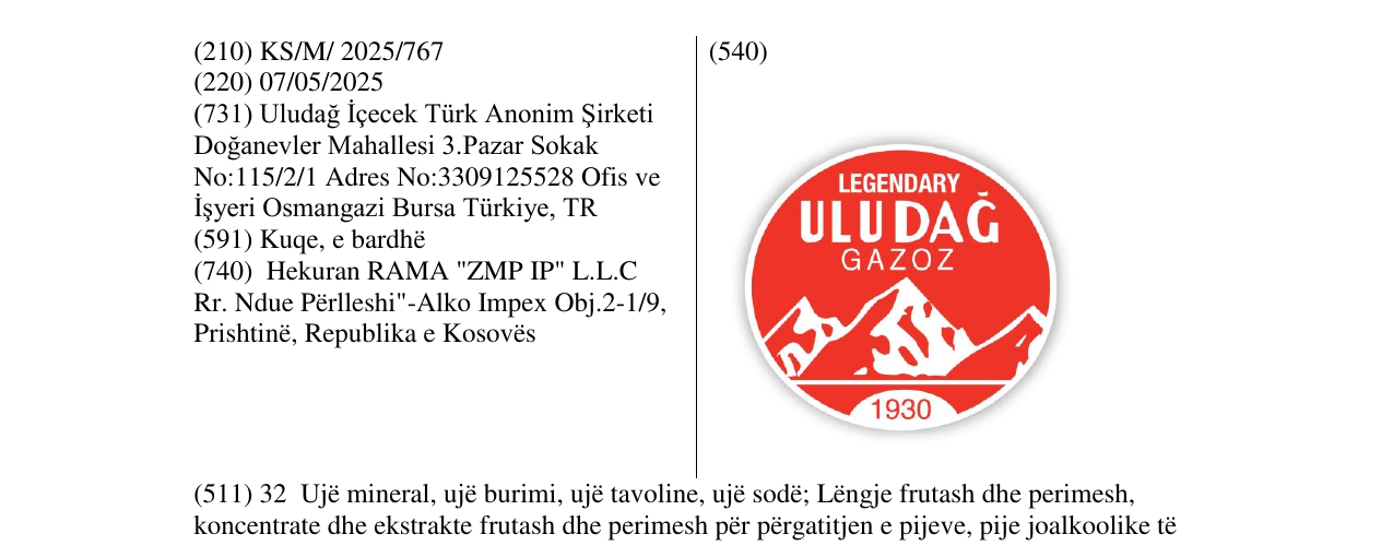 Zëri i markës LEGENDARY ULUDAGGAZOZ në buletin