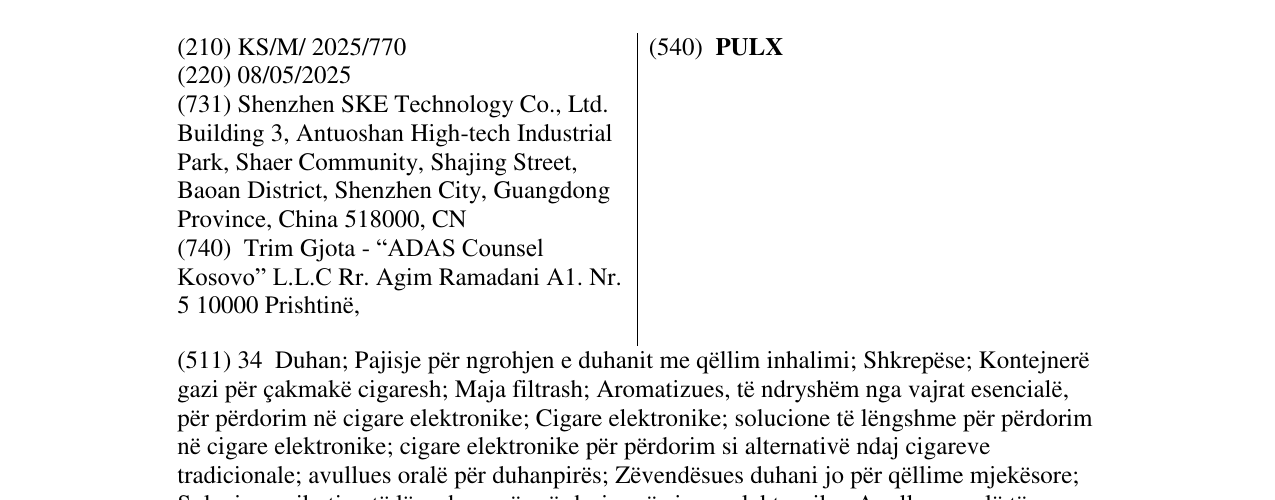 Zëri i markës PULX në buletin