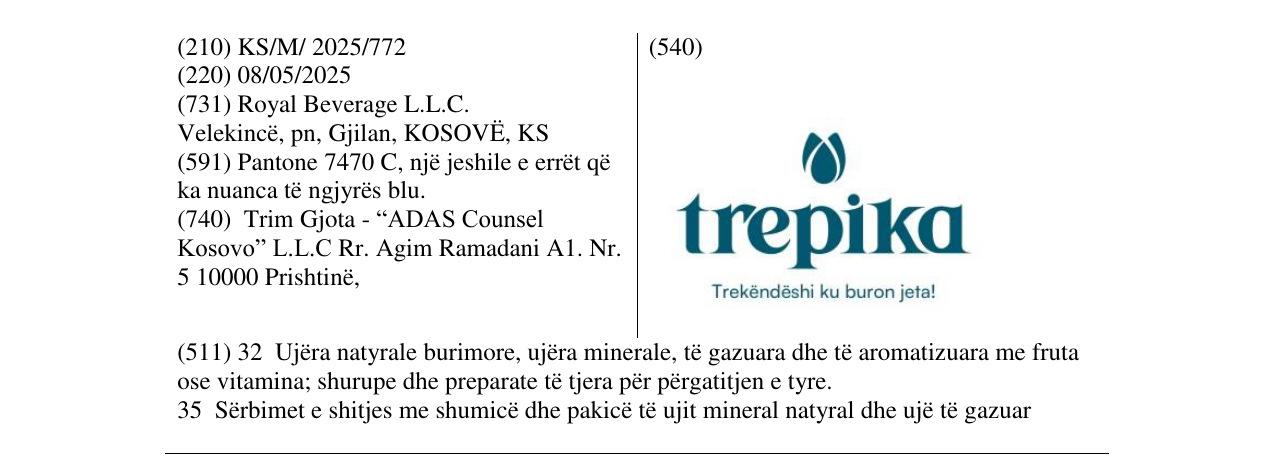 Zëri i markës trepika në buletin
