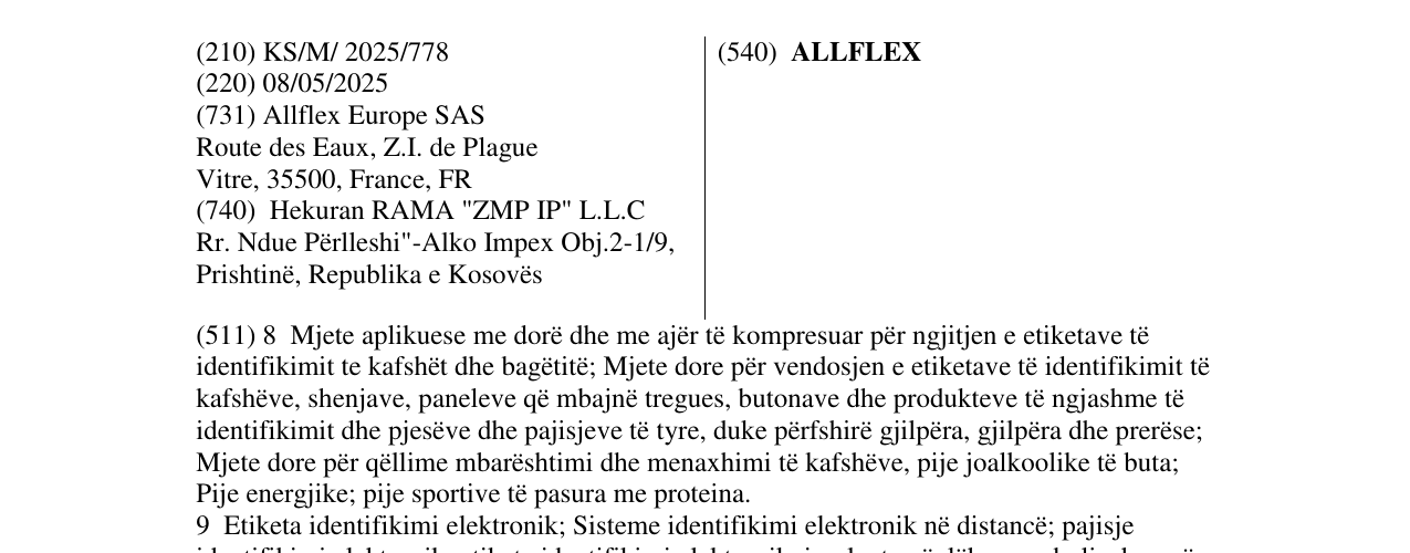 Zëri i markës ALLFLEX në buletin