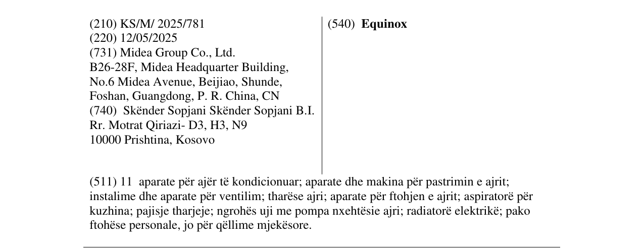 Zëri i markës Equinox në buletin