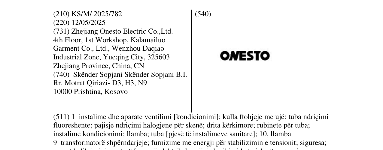 Zëri i markës ONESTO në buletin