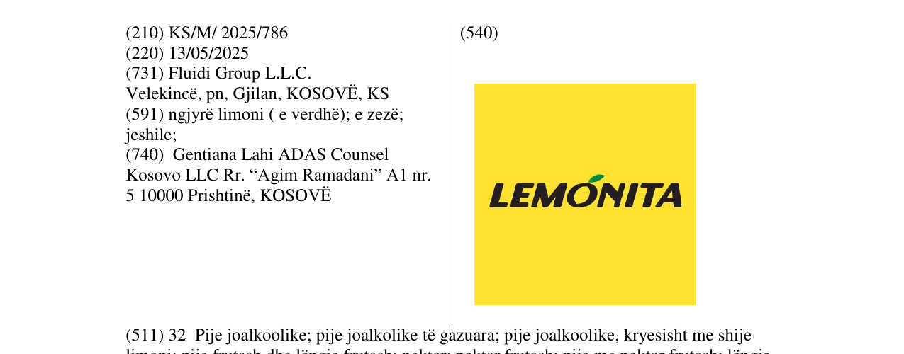 Zëri i markës LEMONITA në buletin