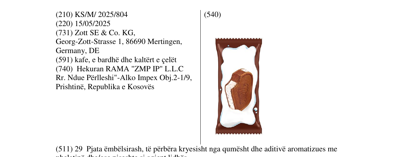 Zëri i markës Monte eis sandwich në buletin