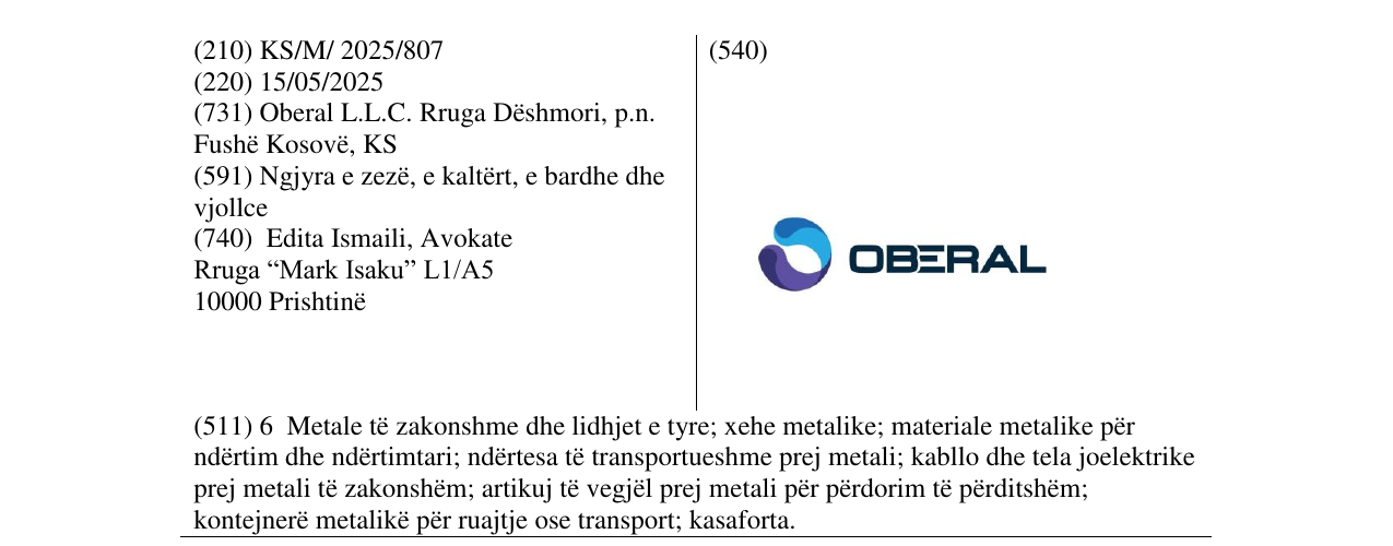Zëri i markës OBERAL në buletin