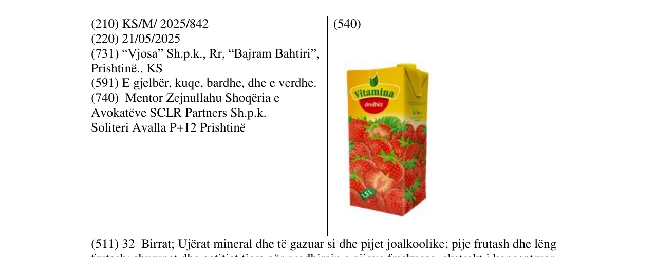 Zëri i markës Vitamina dredhez në buletin