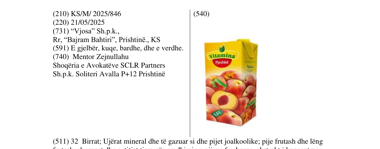 Zëri i markës Vitamina Pjeshke në buletin