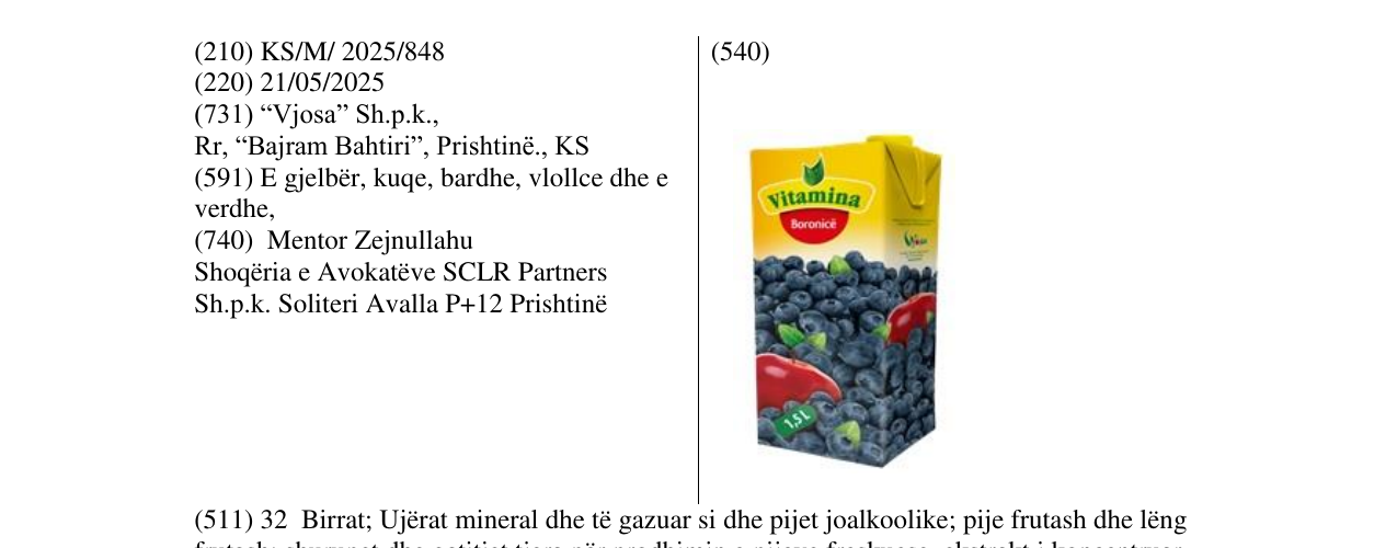 Zëri i markës Vitamina boronice në buletin