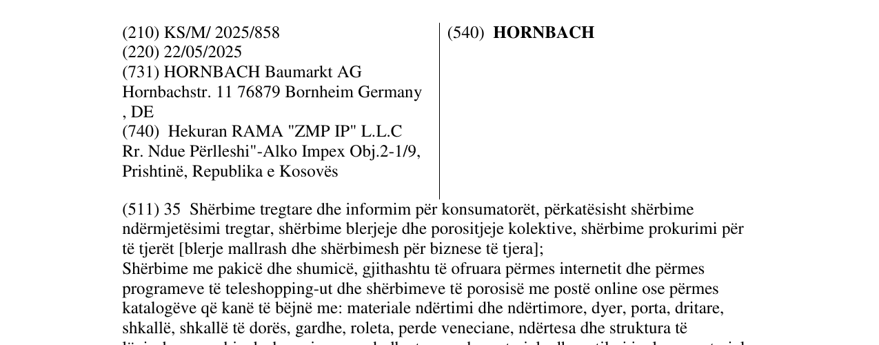 Zëri i markës HORNBACH në buletin